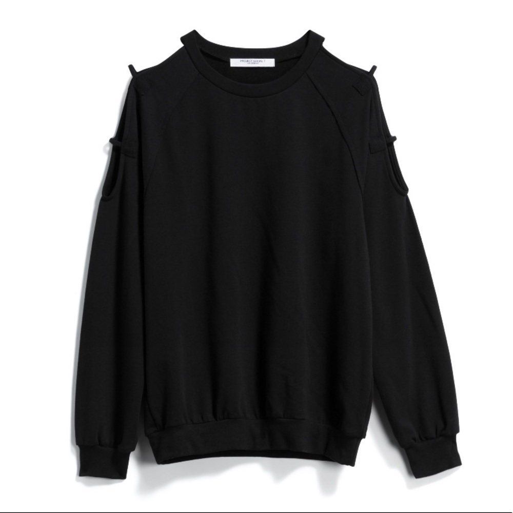 Project Social T Open Shoulder Knit Sweatshirt